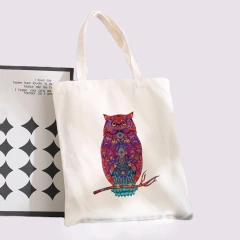 Wholesale Recycled Custom Canvas Bag Logo Printed Heavy Duty Fashion Canvas Cotton Shopping Tote Bag with Zipper for Women