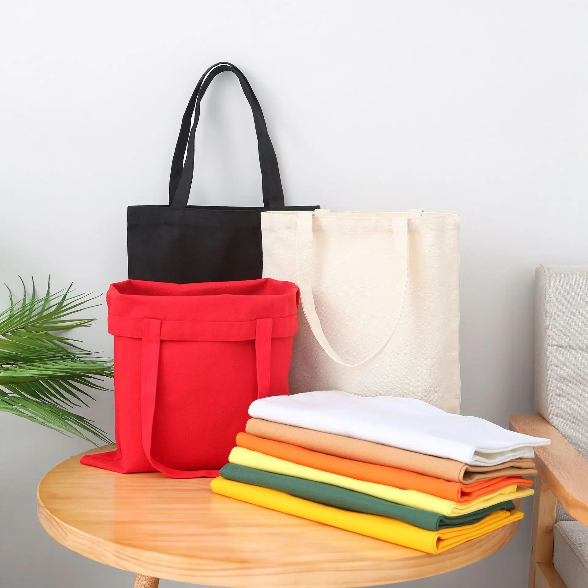 Wholesale Cheap Women's Canvas Bag 2024 Monogram Green Cotton Canvas Tote Bag Supplier Canvas Tote Bag With Custom Printed Logo