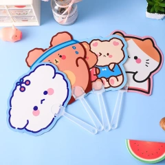 Customize Advertising Cheap PP Plastic Hand Fan Personalised Hand Fans OEM Logo Printing PP Mini Fan Hand Kpop Anime Wholesale