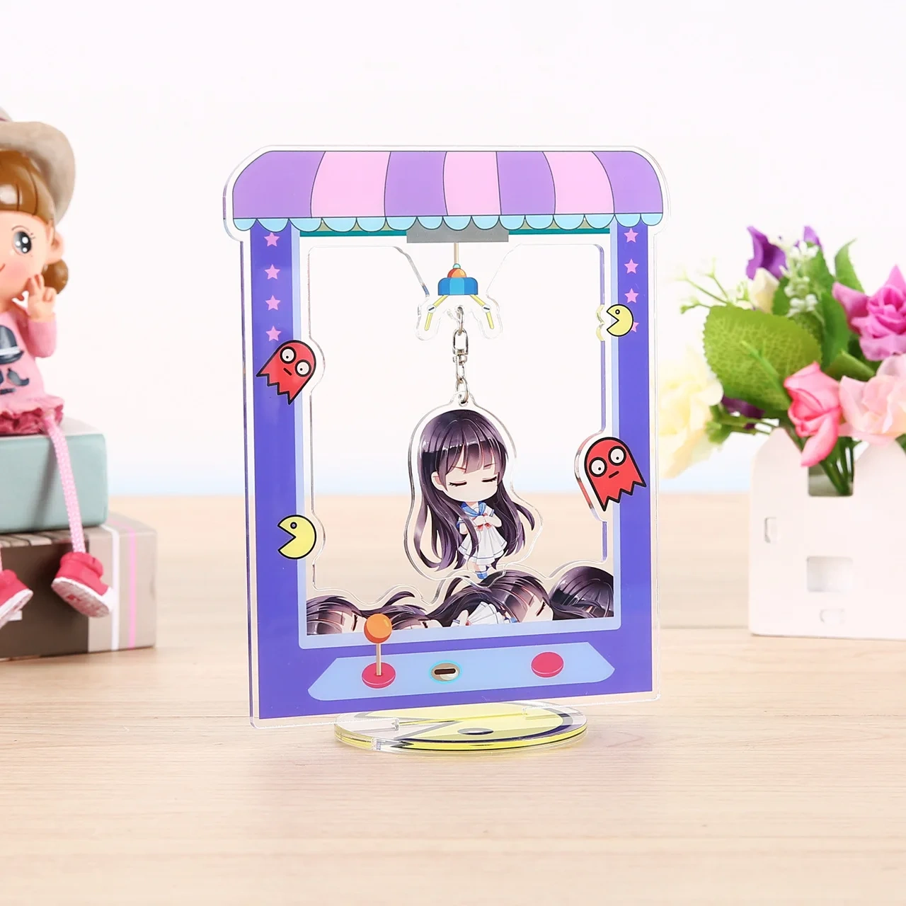 Custom Acrylic Standee Anime Kpop Cartoon Clear Acrylic Standee Maker Rainbow Spring Card Holder Acrylic Standee Big