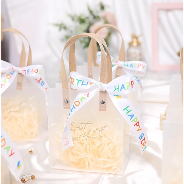 Festival Birthday Custom Gift Bags With Logo Printing Wholesale Luxury Clear pvc Bags Transparent Bag