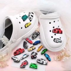 Wholesale Car Anime Cute Custom Cartoon Logo Soft Rubber PVC Eco-friendly Shoe Charms for Shoes Accessories