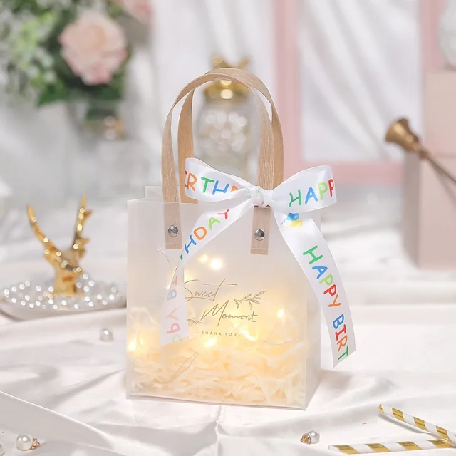 Festival Birthday Custom Gift Bags With Logo Printing Wholesale Luxury Clear pvc Bags Transparent Bag