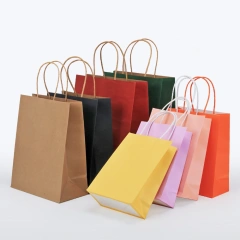 Promotional Paper Bag Custom Paper Bags with Your Own Logo Food Clothes Gift Shopping Brown Kraft Paper Bag with Handle