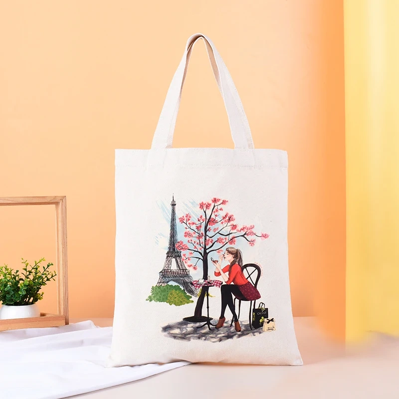 Reusable Canvas Tote Bags With Pocket and Zipper Cotton Bag for College Cotton Shopping Bag Manufacturers