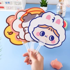 Customize Advertising Cheap PP Plastic Hand Fan Personalised Hand Fans OEM Logo Printing PP Mini Fan Hand Kpop Anime Wholesale