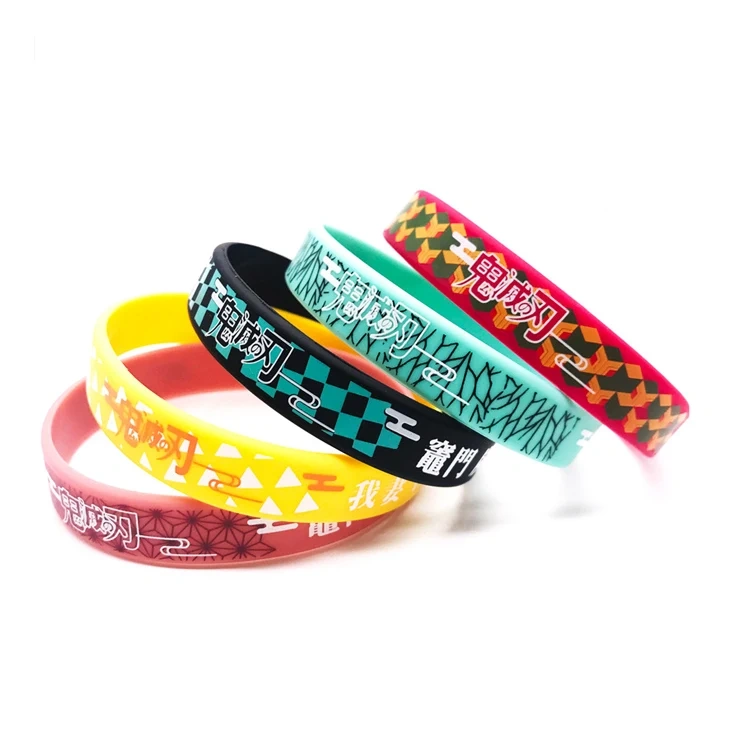 Custom Silicone Bracelet With Charm Pins Rubber Silicone Keychain Bracelet Silicone Wristbands Custom Logo