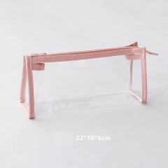Transparent Pencil Case With Custom Logo School Plastic Clear Pencil Case With Zipper Large Capacity Pencil Case Bag