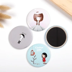Travel Round Plastic Cute Small Mini Heart Make Up Cosmetic Pocket Vanity Mirror Makeup Custom  Logo