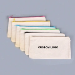Custom Cotton Kawaii Canvas Pencil Bag Zipper Pencil Pouch With Custom Logo School Bag With Pencil Case& Bags