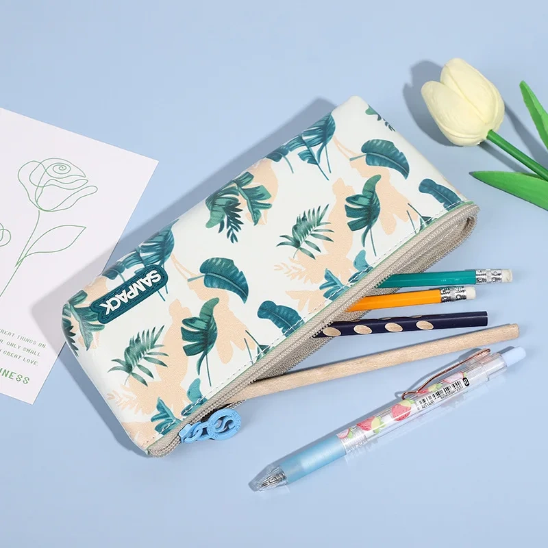 Custom Large Capacity Canvas Pen Pencil Case Bag Makeup Bag Marker Cute Kawaii Storage Pouch Stationery Bag for School Office