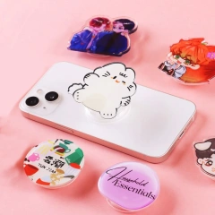 Custom Anime Acrylic Phone Grip Cute Mobile Phone Grips Holder Sticky Sublimation Magsafe PoP Sockets Phone Grip Acrylic Standee