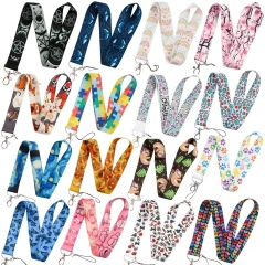 Custom Lanyard With id Card Badge Holder Nylon Anime Cell Phone Lanyard Keychain Printed Polyester Lanyards With Logo Custom