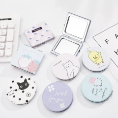 Heart Mirror Makeup With Keychain Diy Cat Cute Beautiful Silicone Custom Square Mirror Pocket