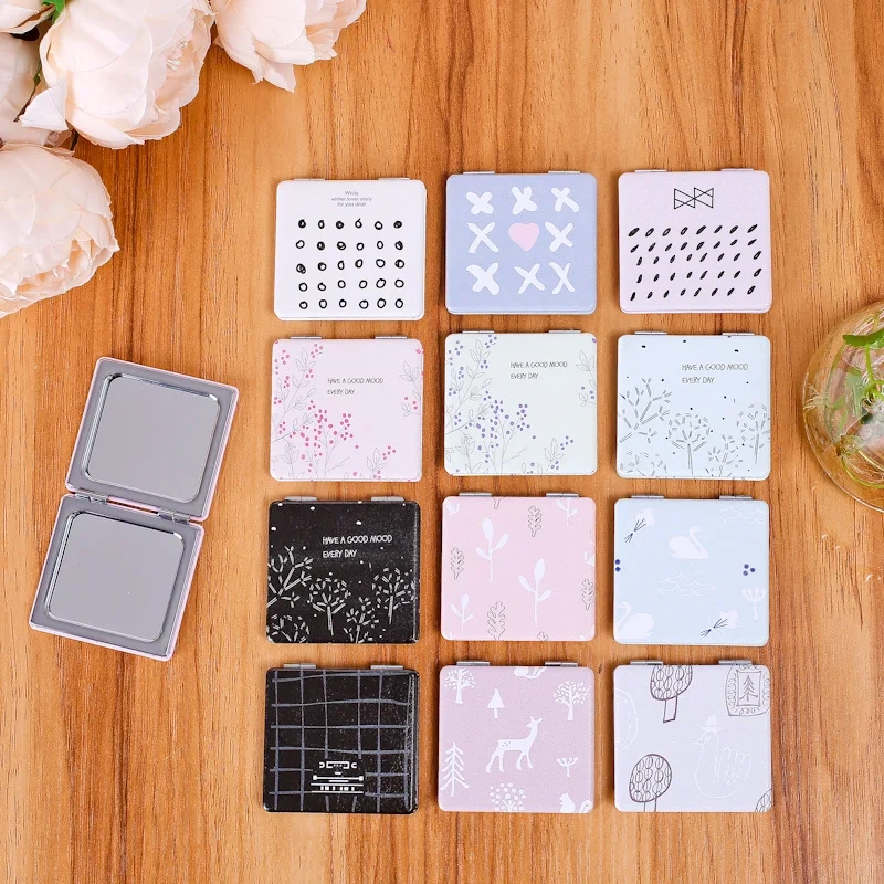 Heart Mirror Makeup With Keychain Diy Cat Cute Beautiful Silicone Custom Square Mirror Pocket