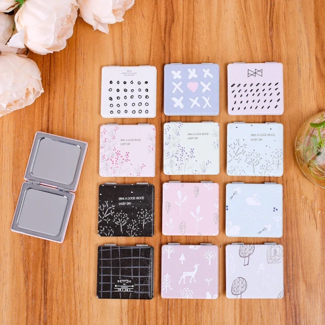 Heart Mirror Makeup With Keychain Diy Cat Cute Beautiful Silicone Custom Square Mirror Pocket