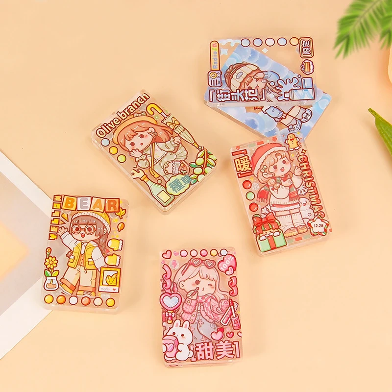 Custom Anime Kpop Photocard Holder Clear Acrylic Screed Brick Printer Holographic PVC Acrylic Binder Photo Card Holder Keychain
