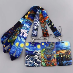 Anime Lanyards Keychain Printing Teacher Mobile Phone Lanyards With Logo Custom Polyester Lanyard With id Card Badge Holder