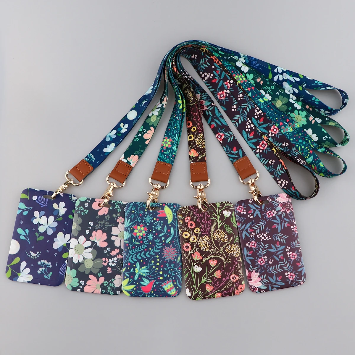 Small Leaves Neck Strap Lanyards for keys ID Card Anime Cell Phone Straps USB badge Holder DIY Phone Flowers Lanyard Keychain