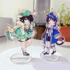 Clear Cartoon Anime Acrylic Stand Custom Spinning Kpop Photo Card Acrylic Standee Custom Acrylic Stand Holder Keyring
