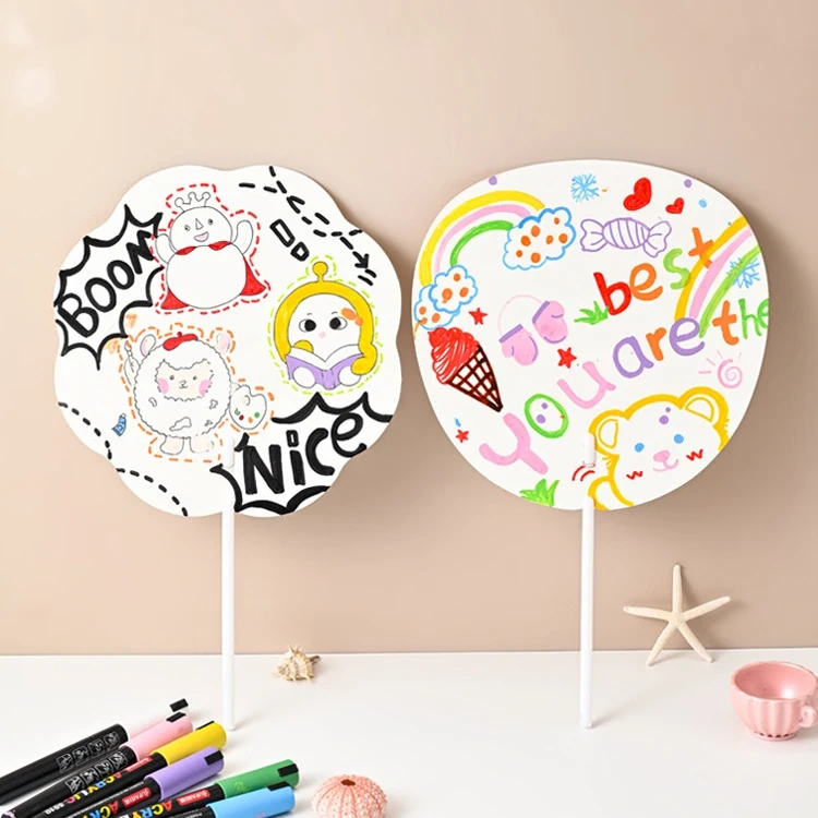 Personalized Custom cmyk Printed Portable Mini Hand Fan Small Advertisement Plastic Fan Cartoon Anime Customized Kpop Pvc Fan