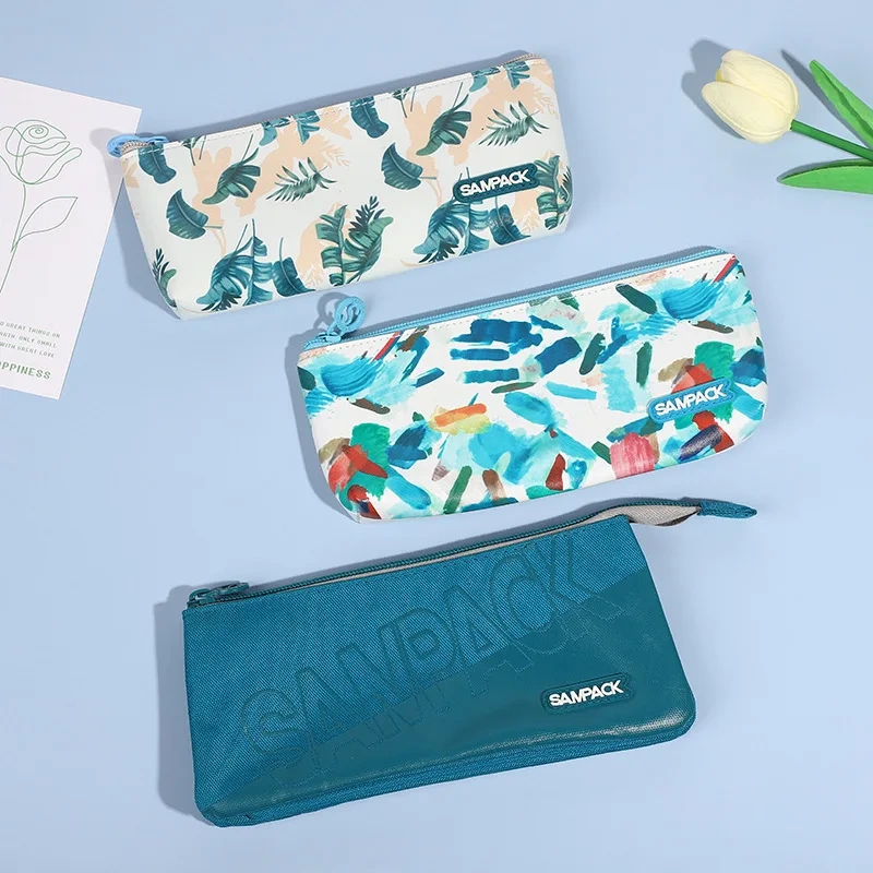 Custom Large Capacity Canvas Pen Pencil Case Bag Makeup Bag Marker Cute Kawaii Storage Pouch Stationery Bag for School Office