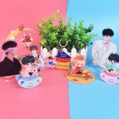 Custom Printed Acrylic Standee Cute Cartoon Quicksand Acrylic Stands Kpop Photo Card Anime Acrylic Keychain Keyring
