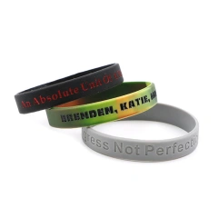 Custom Silicone Bracelet With Charm Pins Rubber Silicone Keychain Bracelet Silicone Wristbands Custom Logo