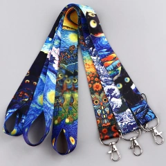 Anime Lanyards Keychain Printing Teacher Mobile Phone Lanyards With Logo Custom Polyester Lanyard With id Card Badge Holder