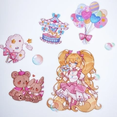 Promotional Cute Kawaii Cartoon Anime Logo Stickers Custom Packing Label Sticker Printer Die Cut Holographic Decorative Stickers