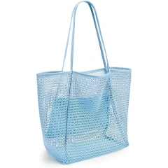 Custom Mesh Beach Bag Shoulder Handbag For Women Portable Bathing Swimming Storage Bag With Logo