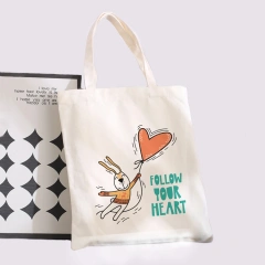 Wholesale Recycled Custom Canvas Bag Logo Printed Heavy Duty Fashion Canvas Cotton Shopping Tote Bag with Zipper for Women