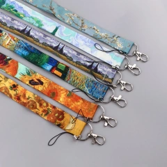 Personalised Custom Design Lanyards Woven Embroidered Polyester Mini Kawaii Lanyard Phone Case With Lanyard For Sublimation