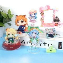 Custom Printed Acrylic Standee Cute Cartoon Quicksand Acrylic Stands Kpop Photo Card Anime Acrylic Keychain Keyring