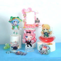 Custom Acrylic Standee Display Clear Stand Cartoon Figure Acrylic Standee Anime Plastic Key Chain Acrylic Keychain