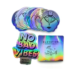 Adhesive UV Waterproof Holographic Sticker Sheets Anime Clean PVC Label Custom Logo Gold and Silver Die Cut Vinyl Stickers