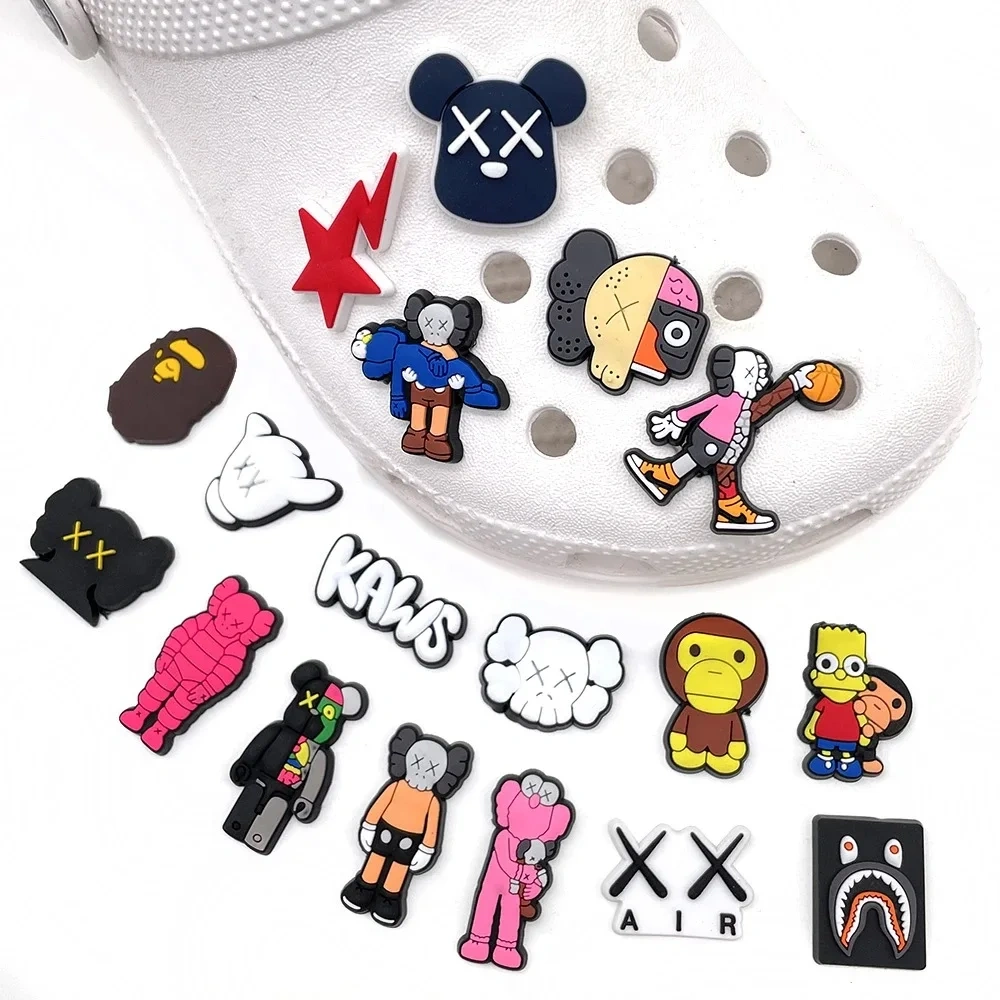Wholesale Bulk Light Up Shoe Charms For Sneakers Pvc 3d Cartoon Anime Shoe Lace Charms Clog Design Custom Shoe Charms