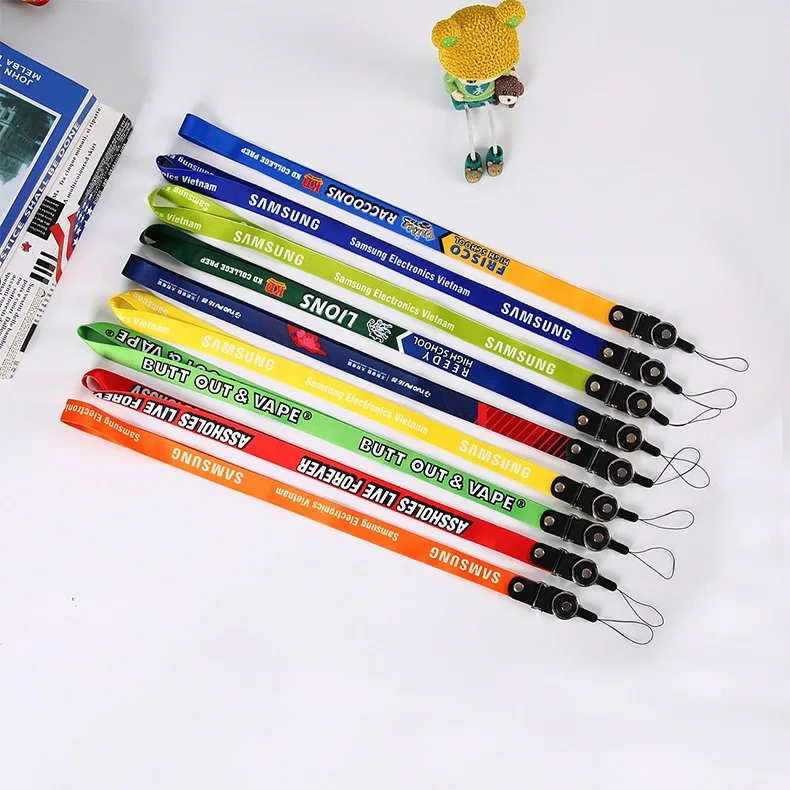 Wholesale Phone Printed Lanyard Design Custom Nylon Lanyards Keychain Polyester Lanyards With Logo Custom