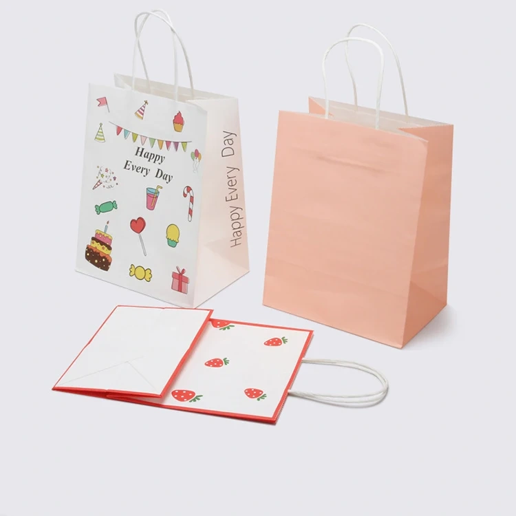 Promotional Paper Bag Custom Paper Bags with Your Own Logo Food Clothes Gift Shopping Brown Kraft Paper Bag with Handle