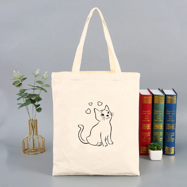 Custom Canvas Bag With Printed Logo Black Blank Small Cotton Canvas Tote Bag With Zipper High Quality Women's Canvas Bags