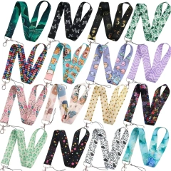 Custom Lanyard With id Card Badge Holder Nylon Anime Cell Phone Lanyard Keychain Printed Polyester Lanyards With Logo Custom