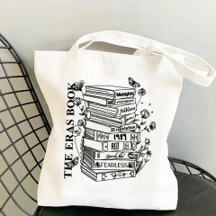 Personalized Cotton Canvas Tote Bag With Custom Printed Logo Sublimation Korean Blank Black Tote Bag Custom Tote Bag With Pocket