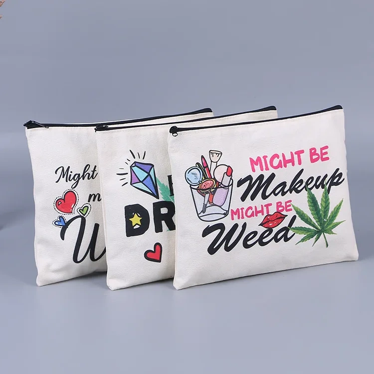 Custom Large Capacity Canvas Pen Pencil Case Bag Makeup Bag Marker Cute Kawaii Storage Pouch Stationery Bag for School Office