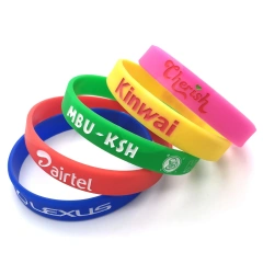 Personalized Glow In Dark Bangle Wrist Band Wristband Silicone Rubber Silicone Keychain Bracelet Silicone Wristbands Custom Logo