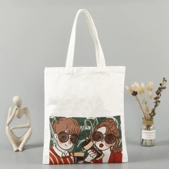 Custom Canvas Bag With Printed Logo Black Blank Small Cotton Canvas Tote Bag With Zipper High Quality Women's Canvas Bags