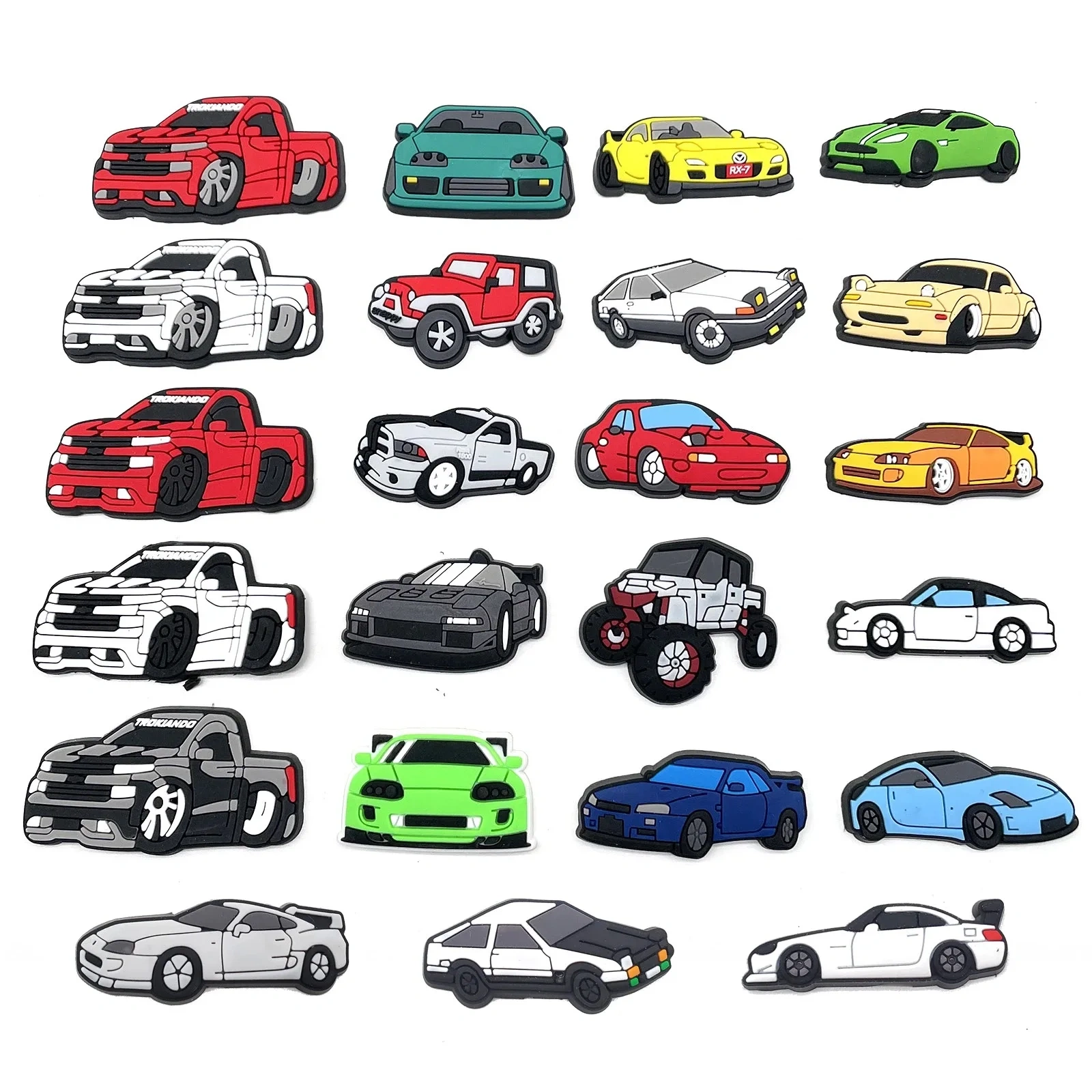 Wholesale Car Anime Cute Custom Cartoon Logo Soft Rubber PVC Eco-friendly Shoe Charms for Shoes Accessories