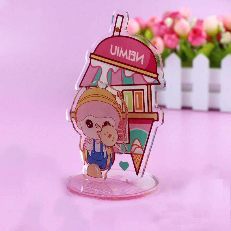 Custom Printed Acrylic Standee Cute Cartoon Quicksand Acrylic Stands Kpop Photo Card Anime Acrylic Keychain Keyring