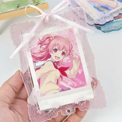 Custom Anime Kpop Photocard Holder Clear Acrylic Screed Brick Printer Holographic PVC Acrylic Binder Photo Card Holder Keychain