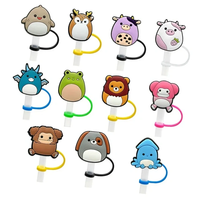 Wholesale Anime Straw Toppers Bow Dog Cup Christmas Tumble Horror Straw Toppers Custom Straw Topper