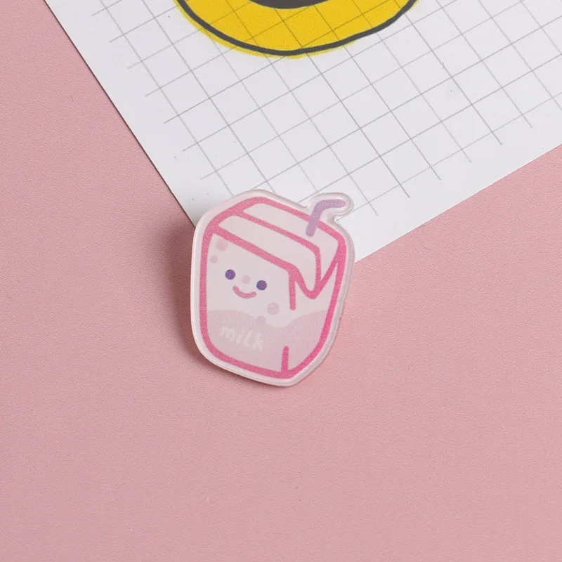 Custom Acrylic Pin Manufacturer Clear Glitter Acrylic Pin Badge CutE Cartoon Anime Kpop Custom Shape Acrylic Chain Charm